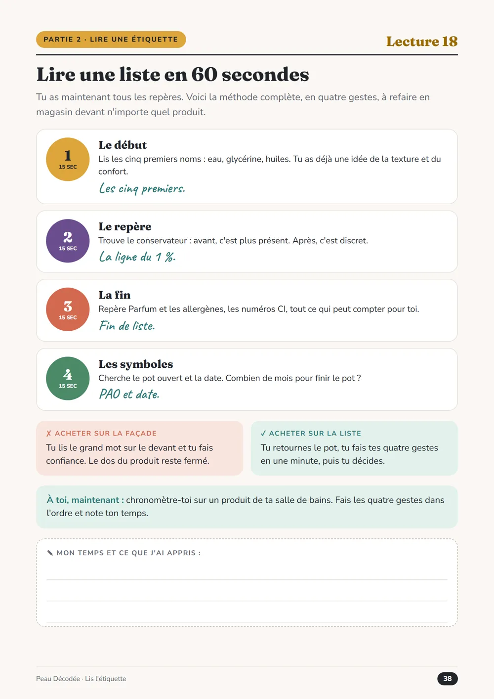 Page « Lire une liste en 60 secondes »